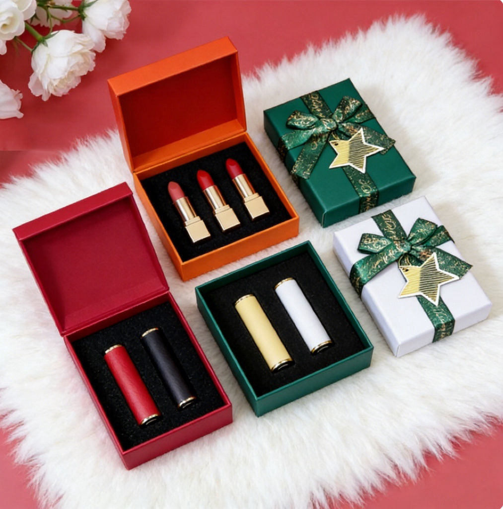 Customized Various Styles Recycled Materials Cosmetic/lipstick Packaging Paper Box Sponge Lining Pri
